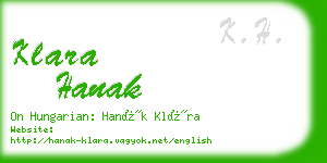 klara hanak business card